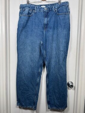 Good American Good ’90s Baggy Mid Rise Jeans Blue Size 20
